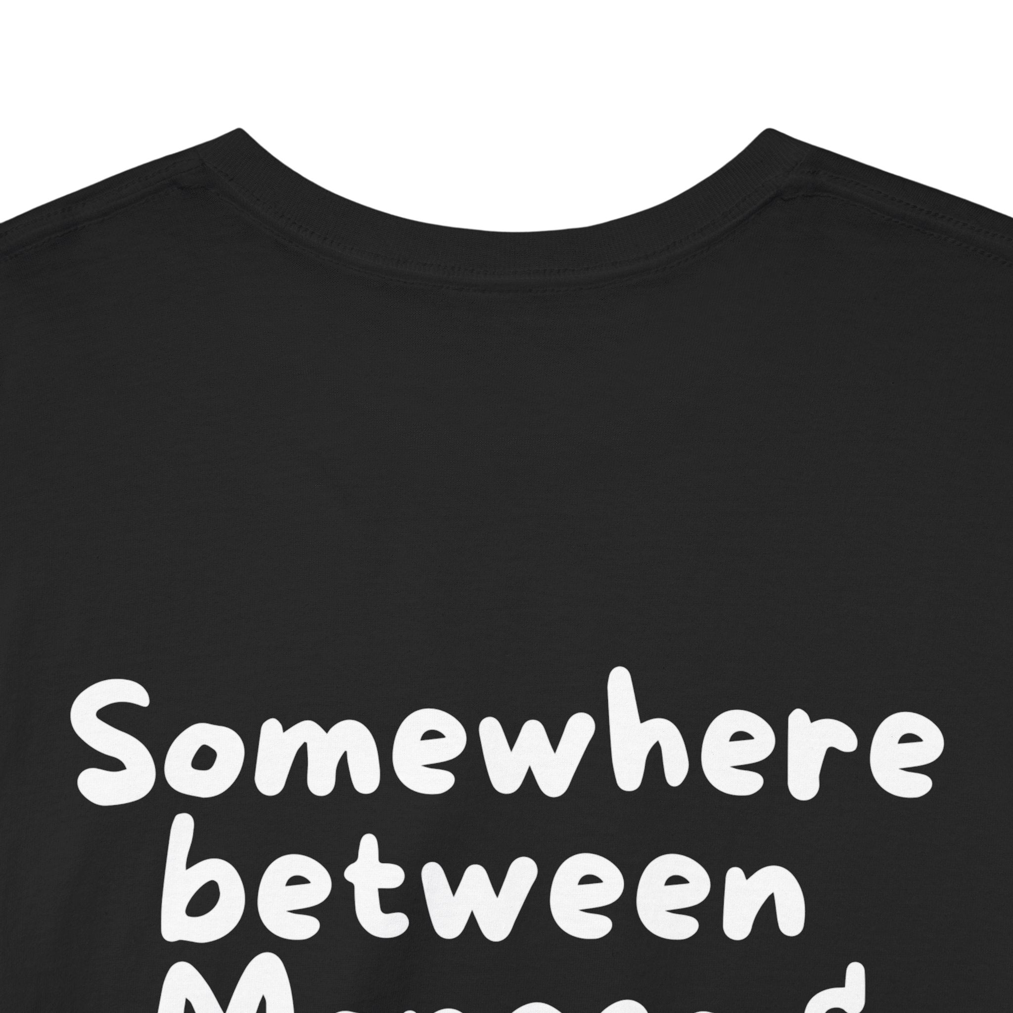 Somewhere between Monaco & bad decisions Black Tee — Casual Handwritten