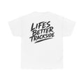 Life is better Trackside White Tee — Vintage Brush