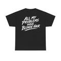 All my problems have blonde hair Black Tee — Vintage Brush