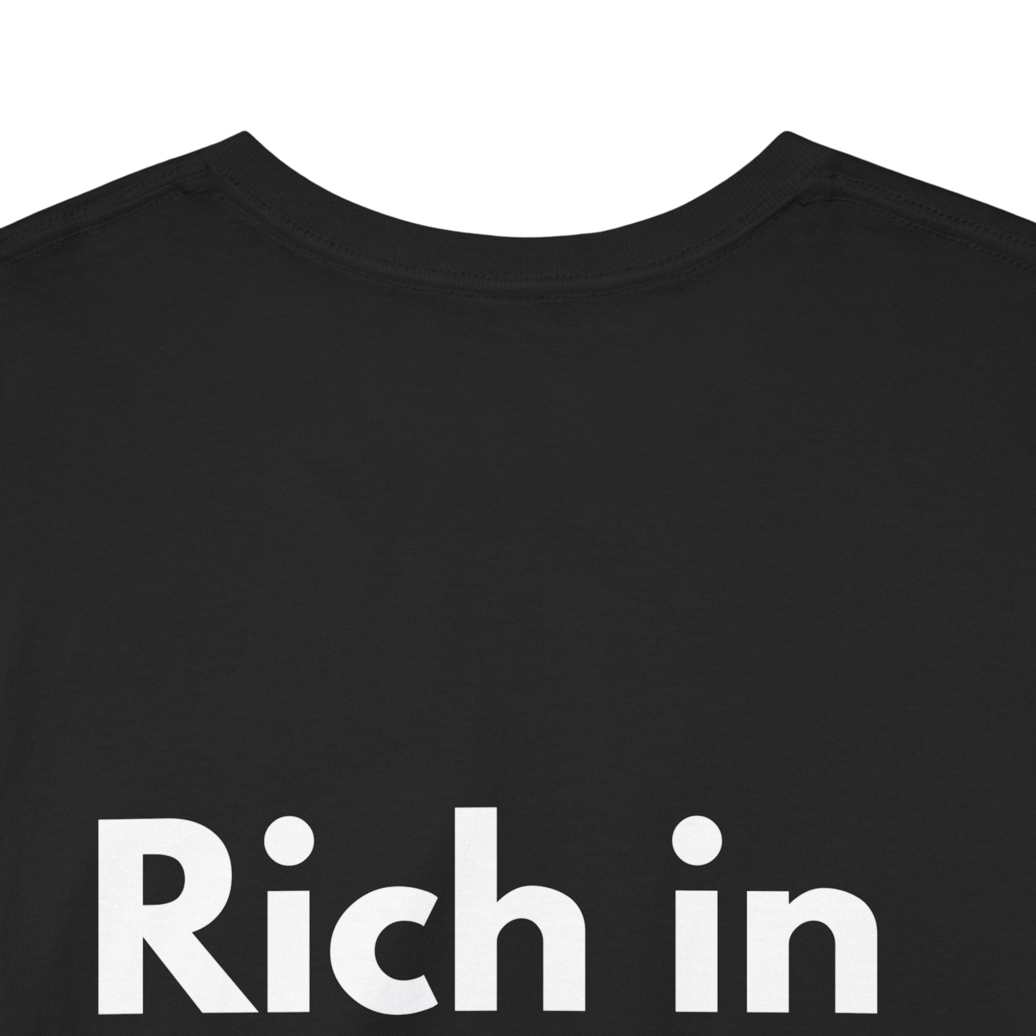 Rich in Delusion Black Tee — Bold Minimal