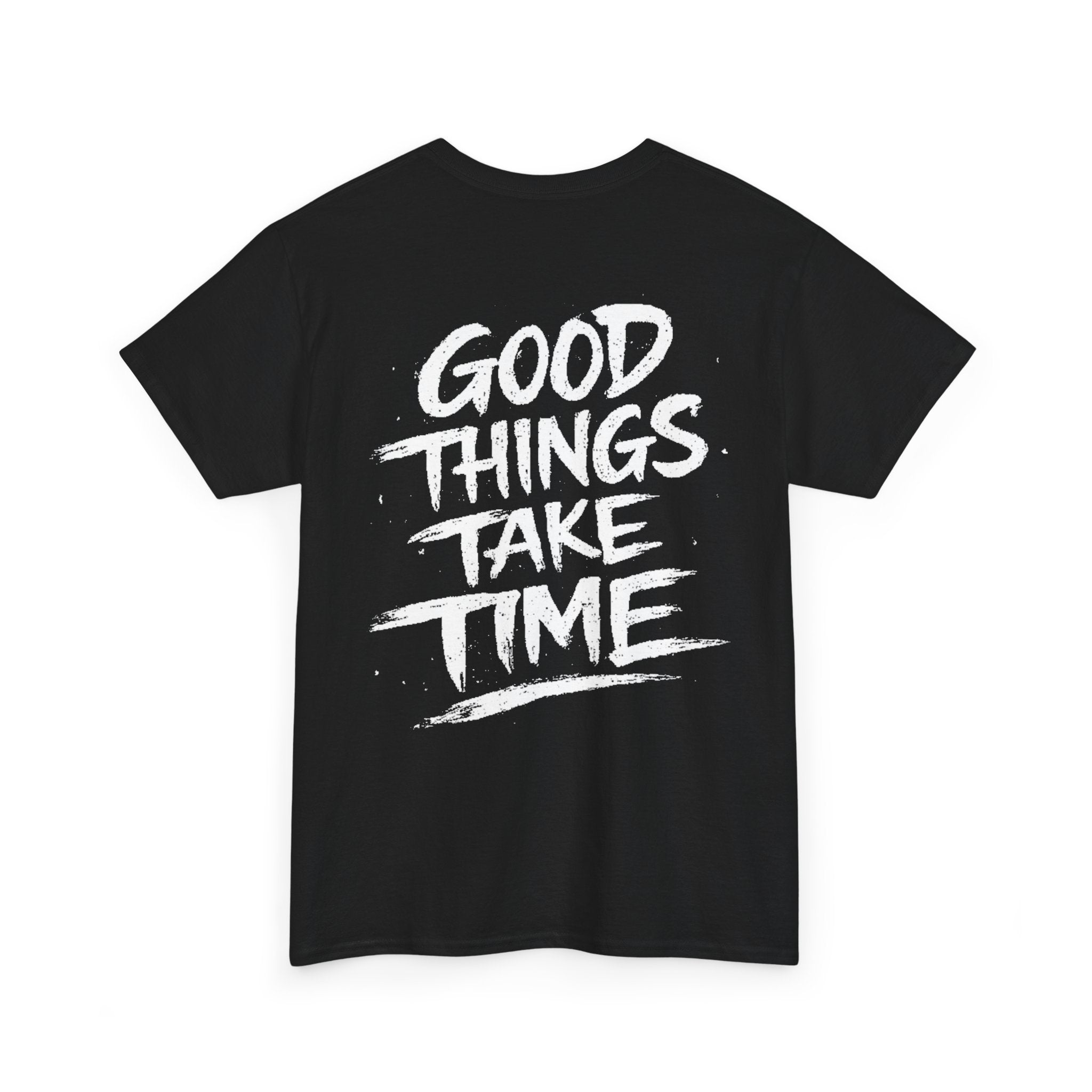 Good things take time Black Tee — Vintage Brush