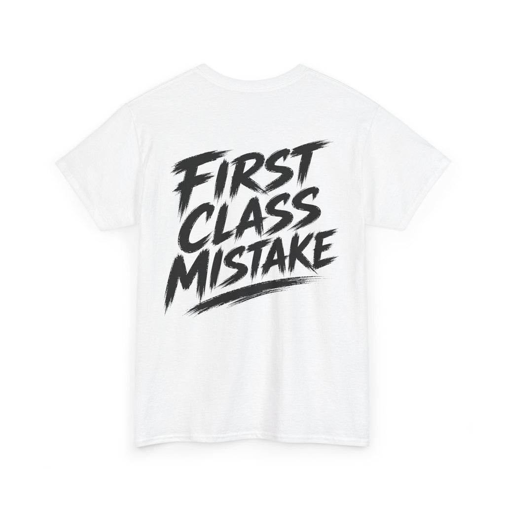 First Class mistake White Tee — Vintage Brush