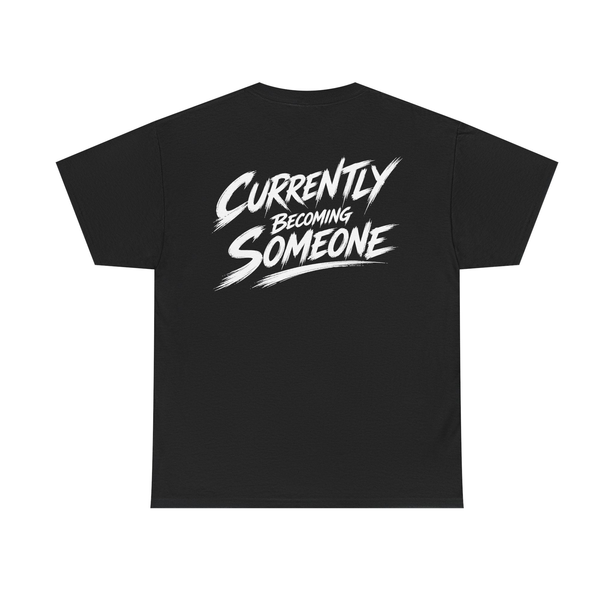 Currently becoming someone Black Tee — Vintage Brush