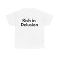 Rich in Delusion White Tee — Bold Minimal