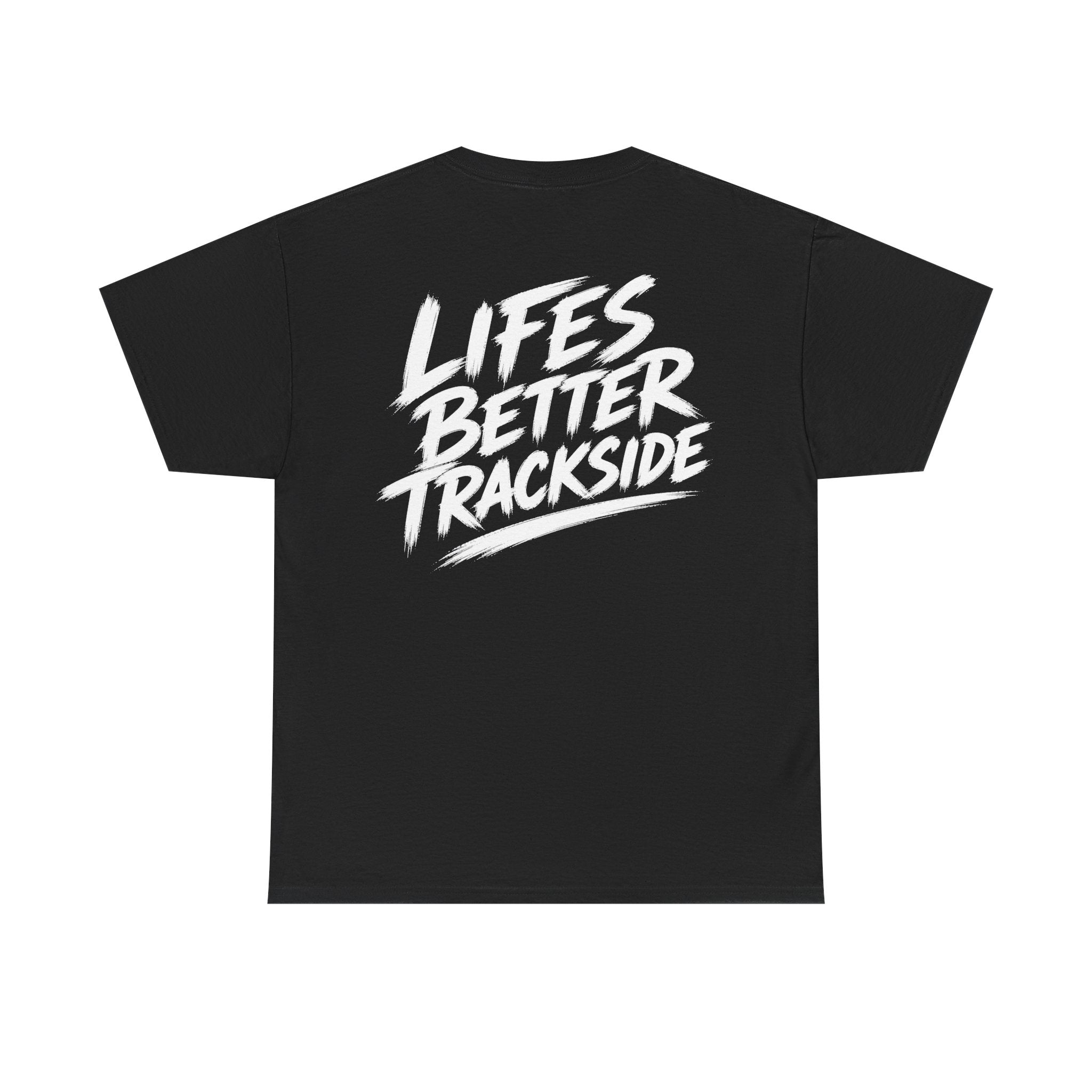 Life is better Trackside Black Tee — Vintage Brush