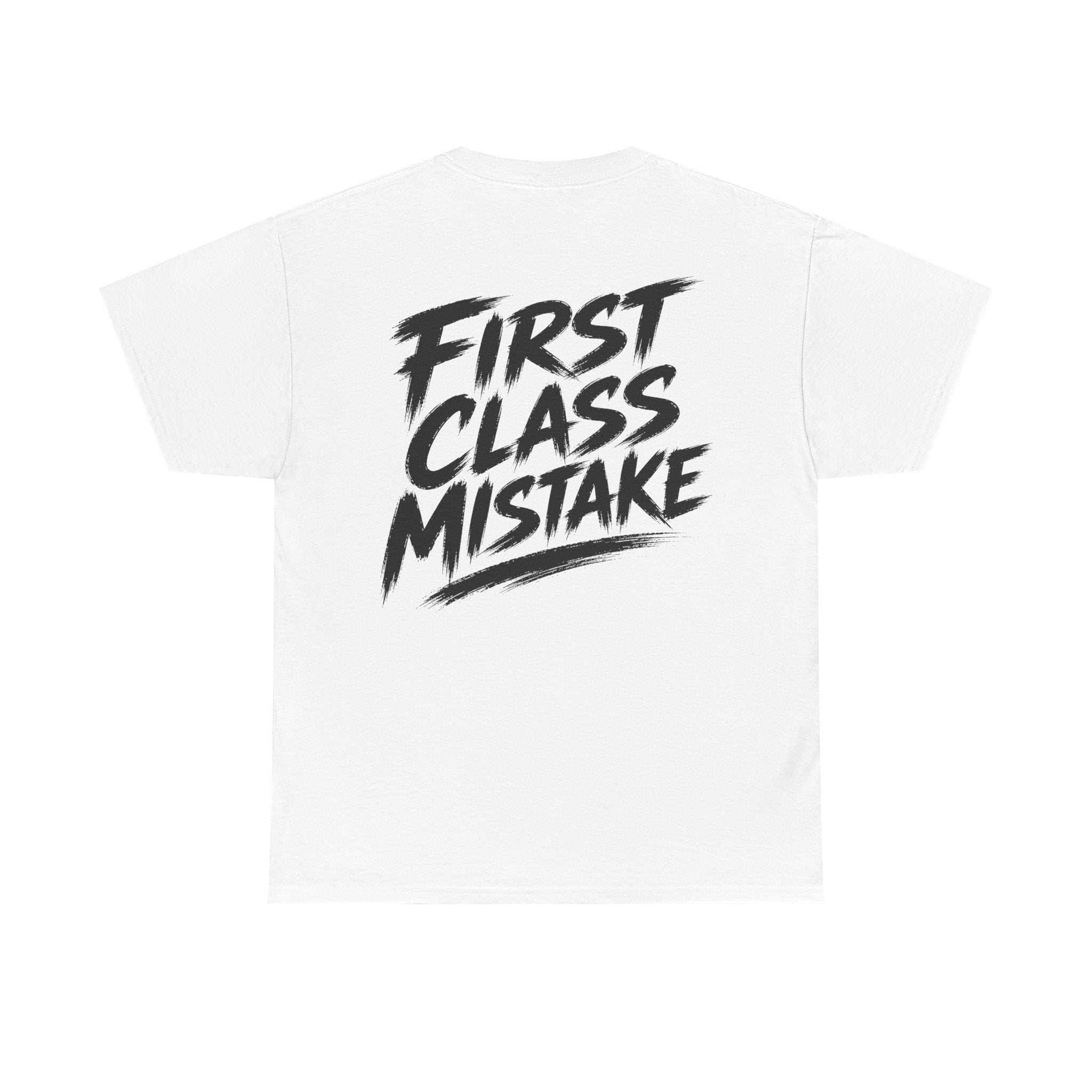 First Class mistake White Tee — Vintage Brush