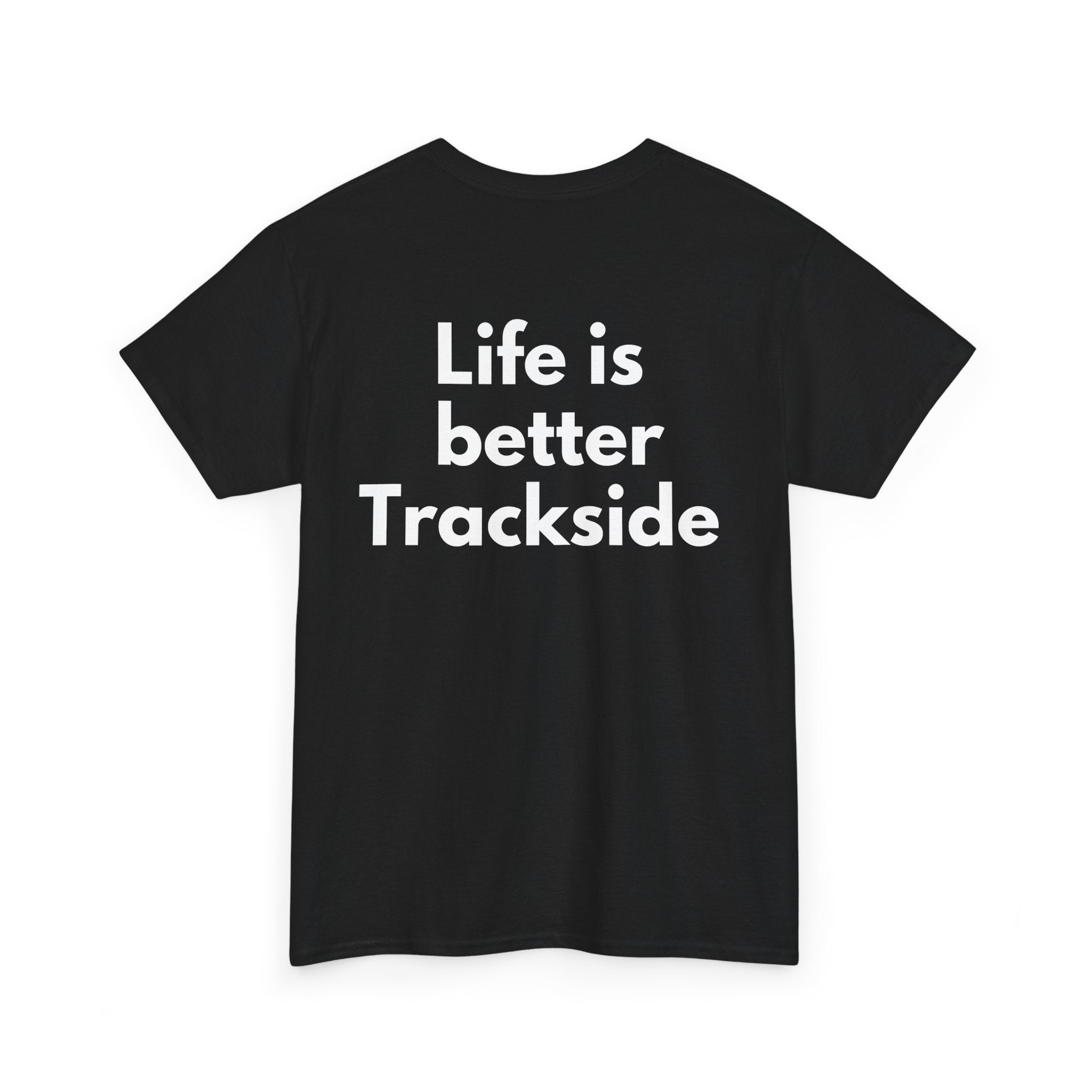 Life is better Trackside Black Tee — Bold Minimal