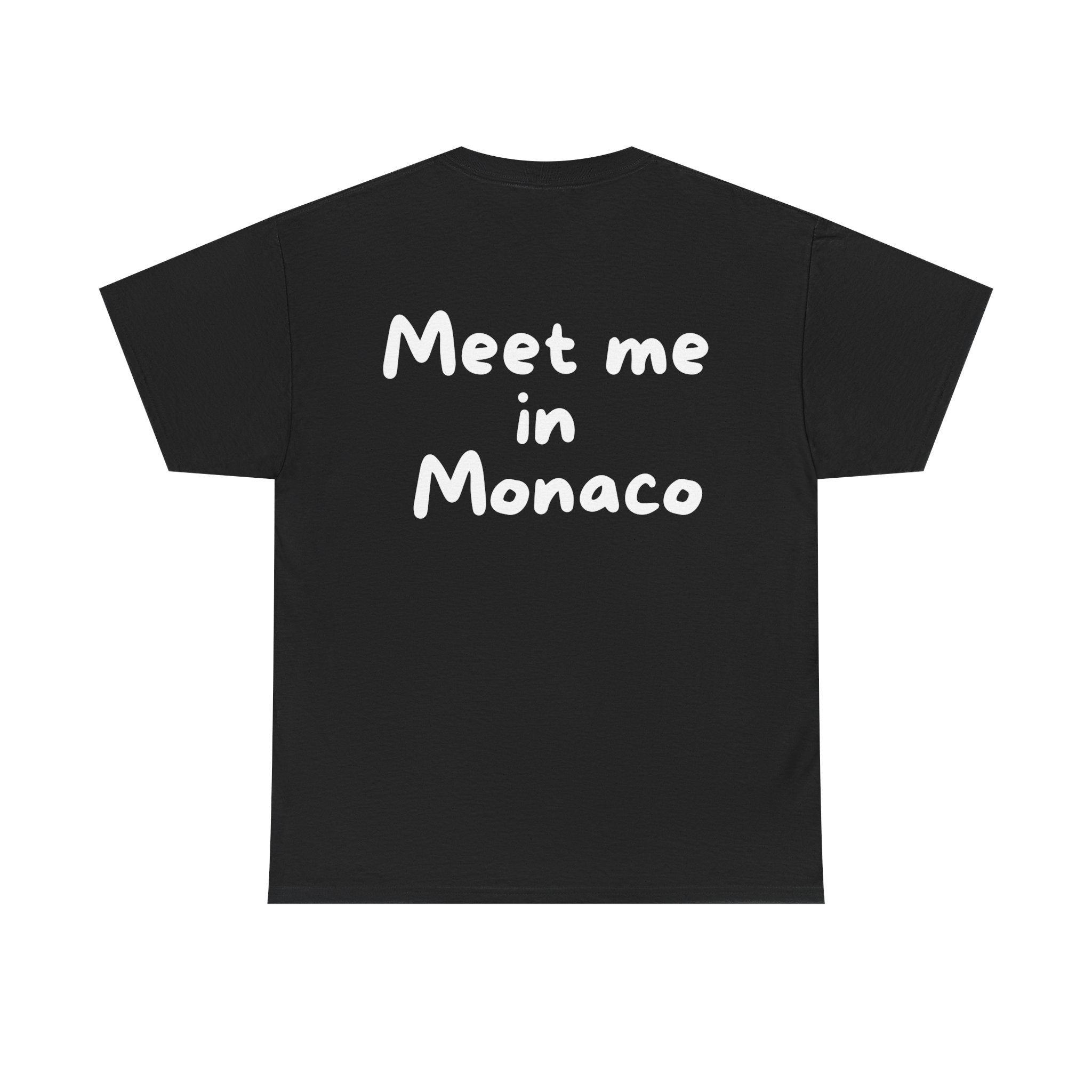 Meet me in Monaco Black Tee — Casual Handwritten