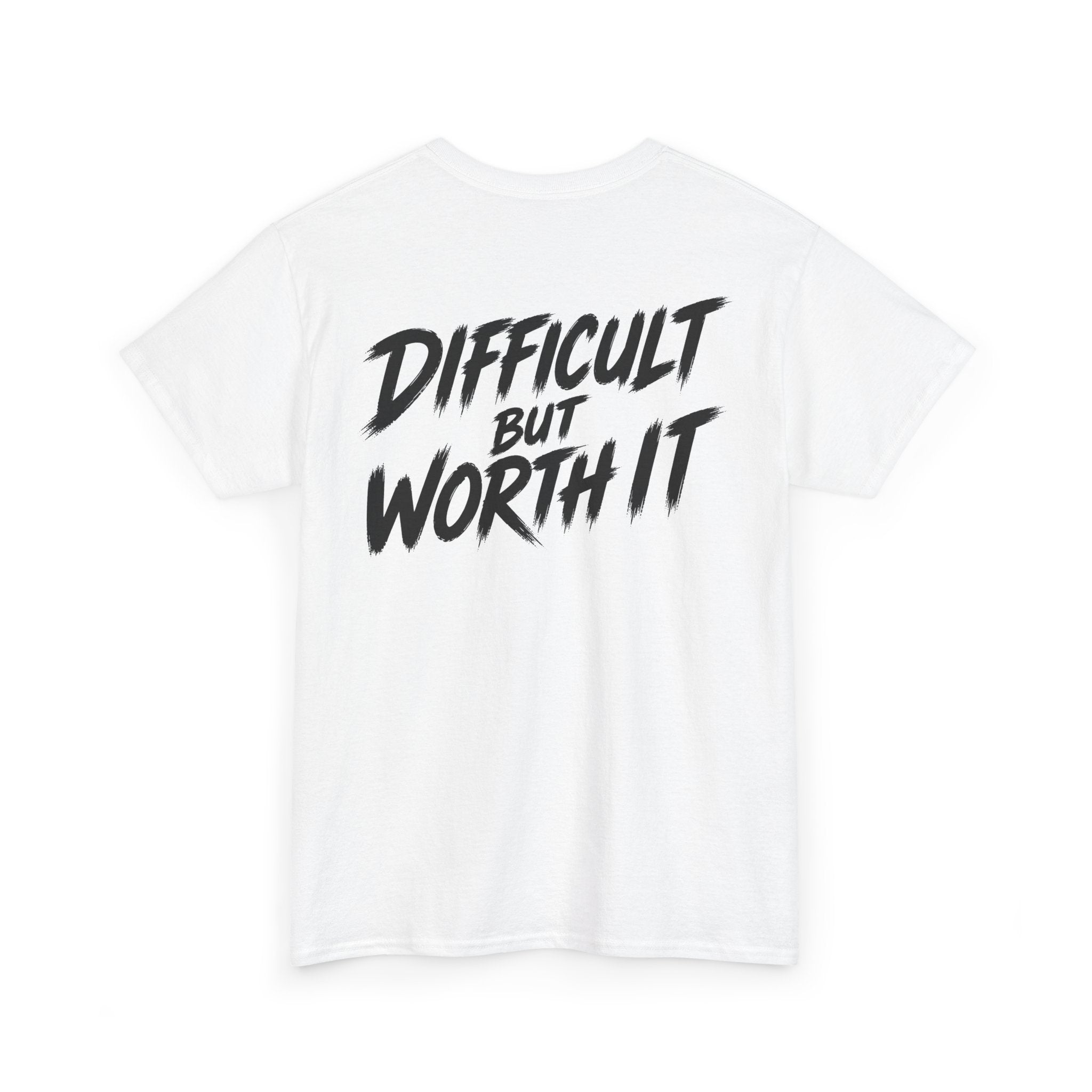 Difficult but worth it White Tee — Vintage Brush