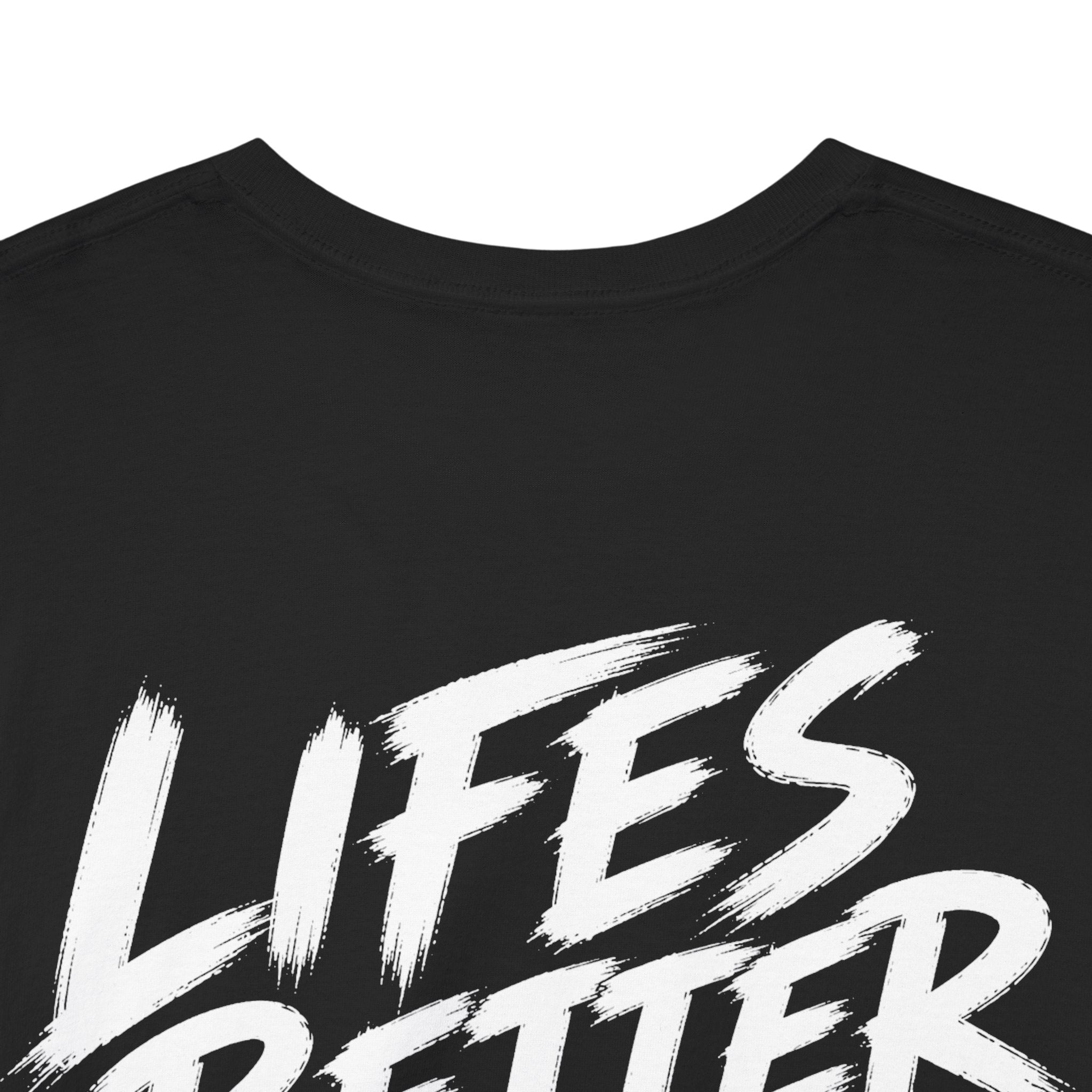 Life is better Trackside Black Tee — Vintage Brush