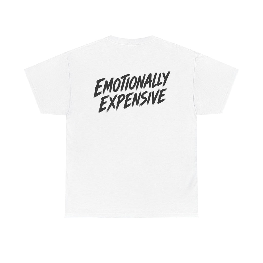 Emotionally expensive White Tee — Vintage Brush