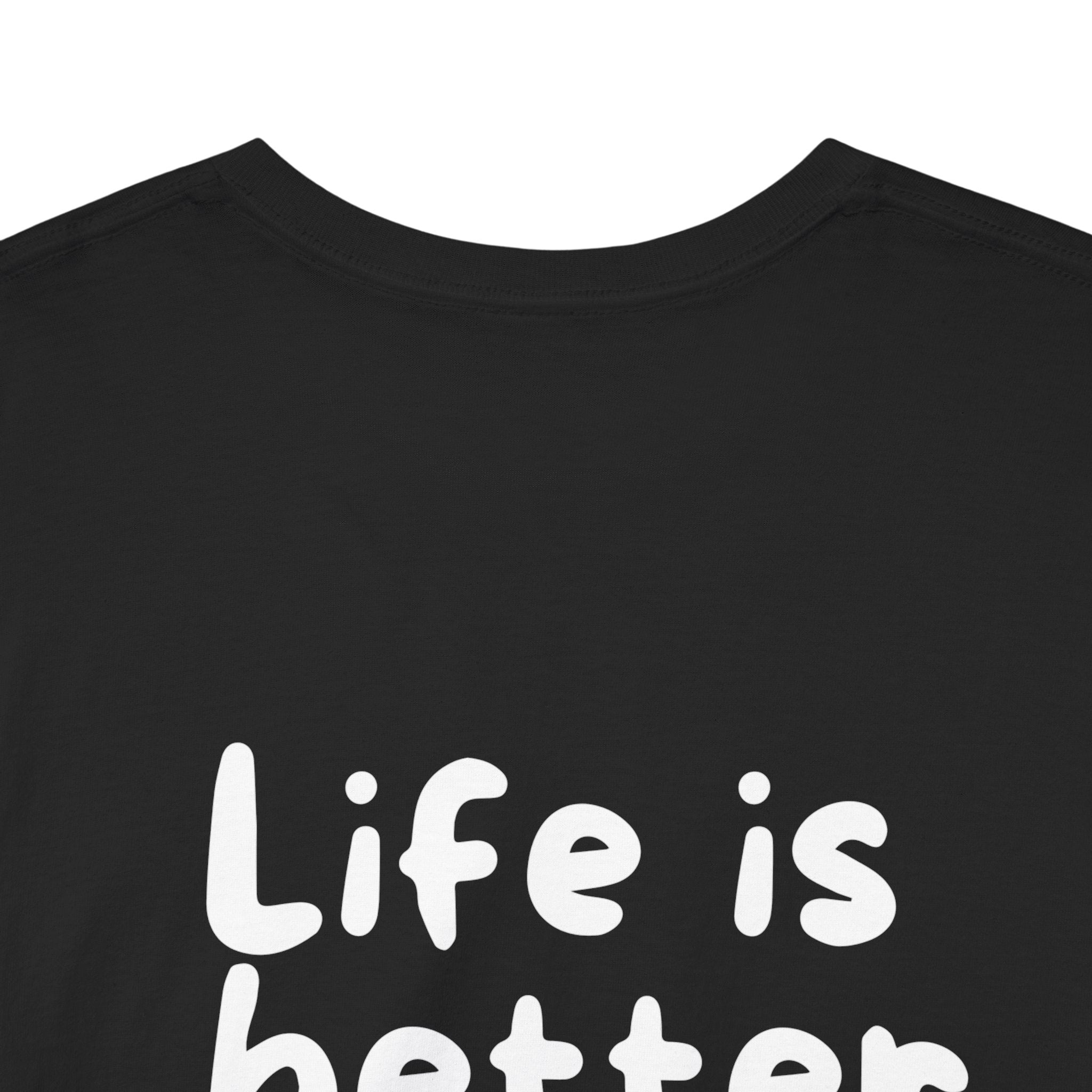 Life is better Trackside Black Tee — Casual Handwritten