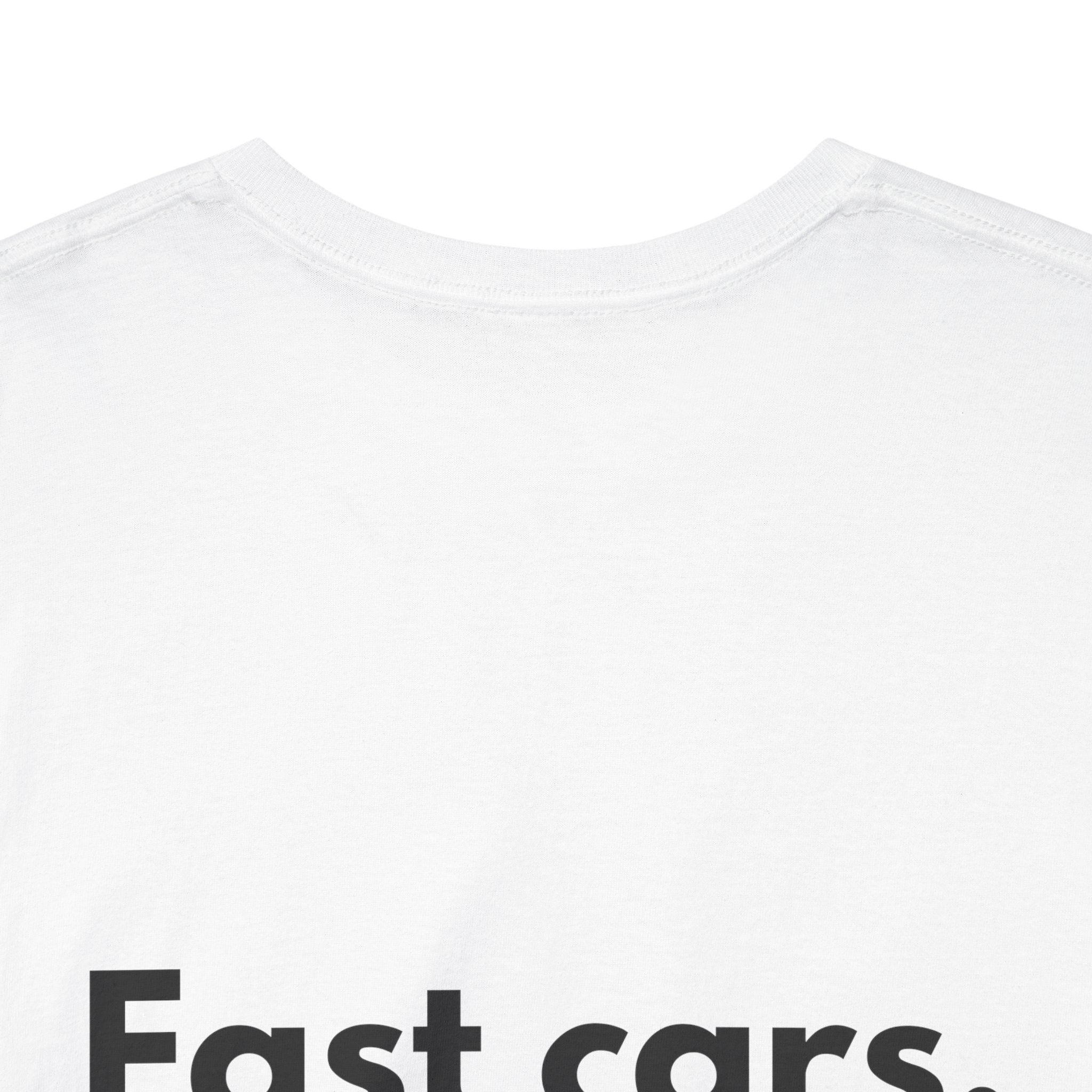 Fast cars, slow replies White Tee — Bold Minimal