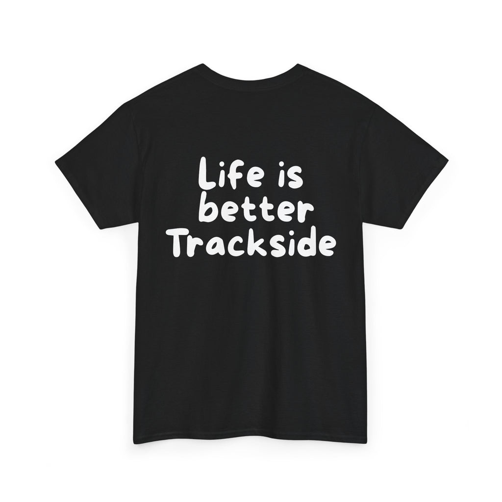 Life is better Trackside Black Tee — Casual Handwritten
