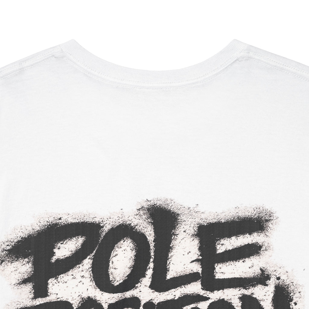 Pole position in your bed White Tee — Vintage Brush