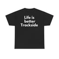 Life is better Trackside Black Tee — Bold Minimal