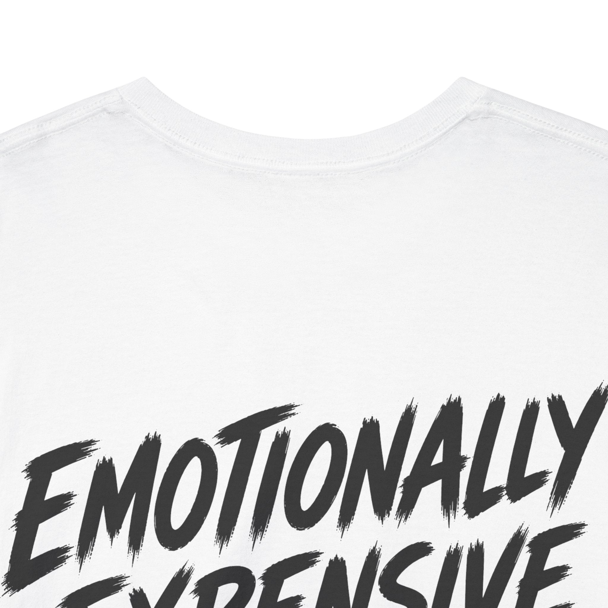 Emotionally expensive White Tee — Vintage Brush