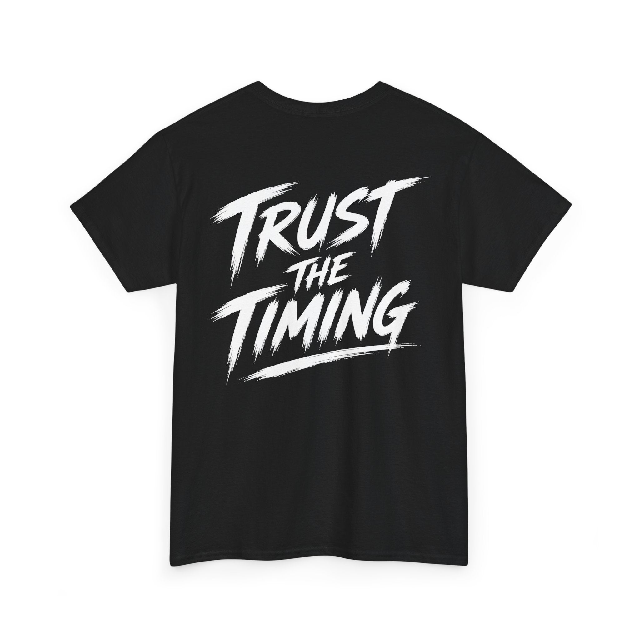 Trust the timing Black Tee — Vintage Brush