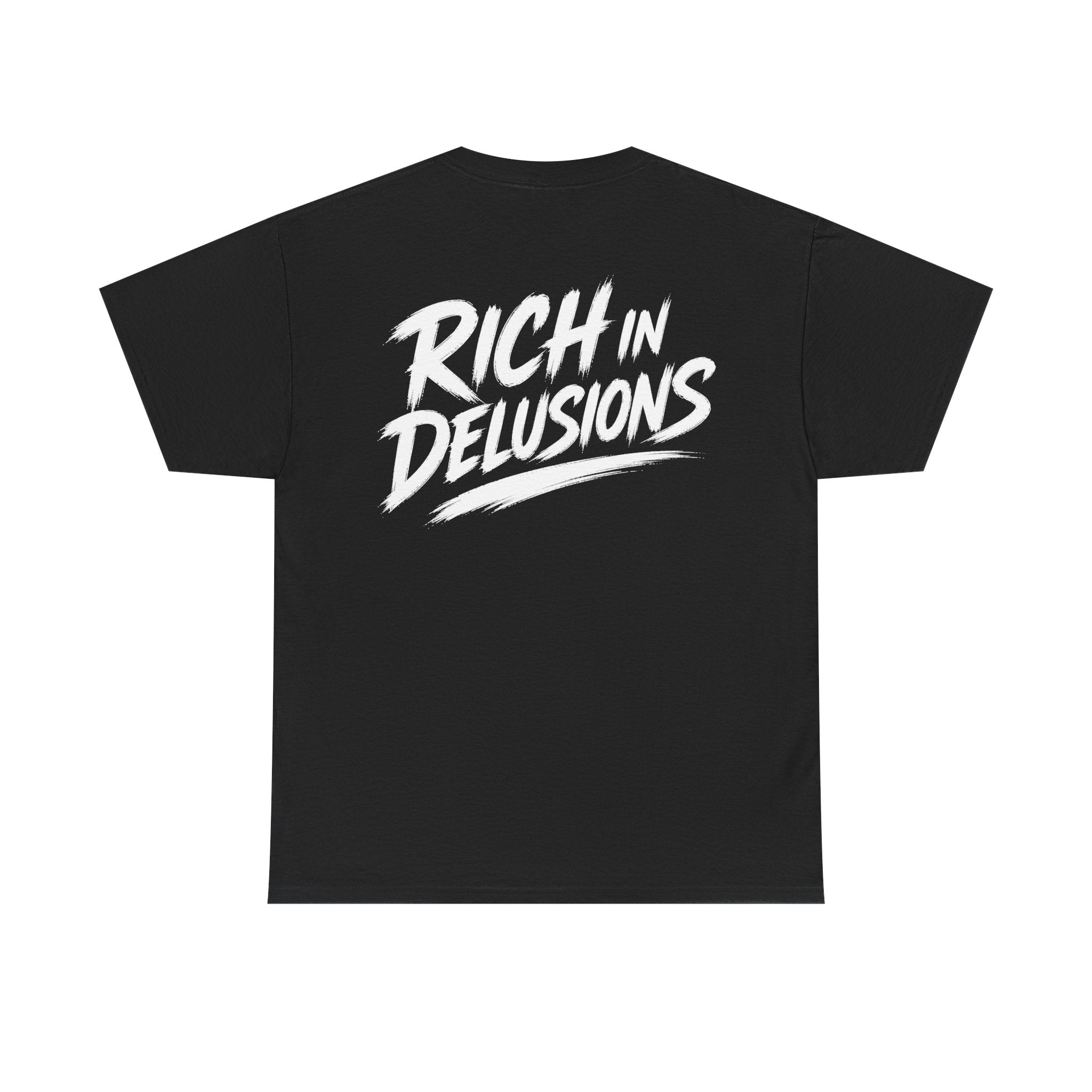 Rich in Delusion Black Tee — Vintage Brush