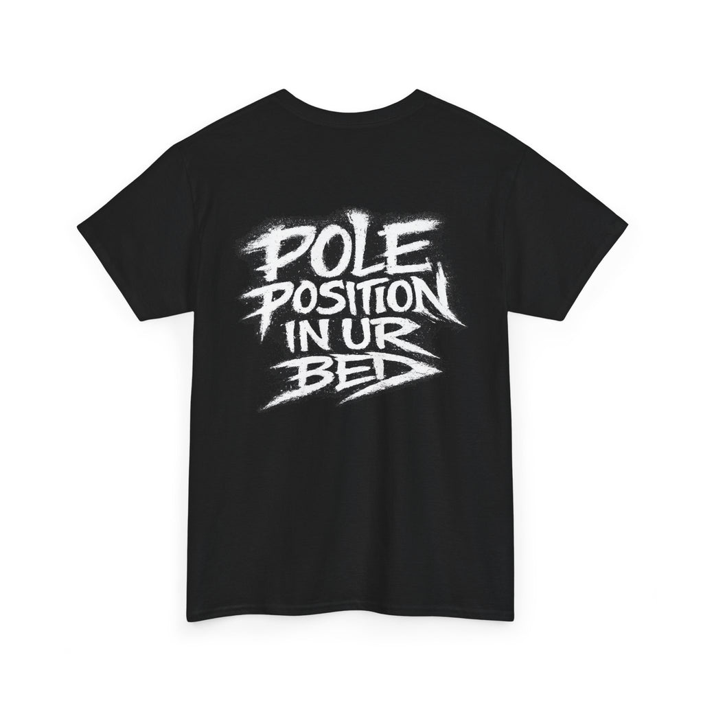 Pole position in your bed Black Tee — Vintage Brush