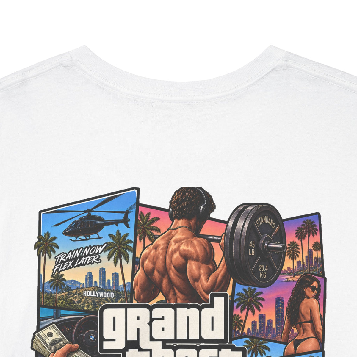 GRAND THEFT BARBELL White Tee