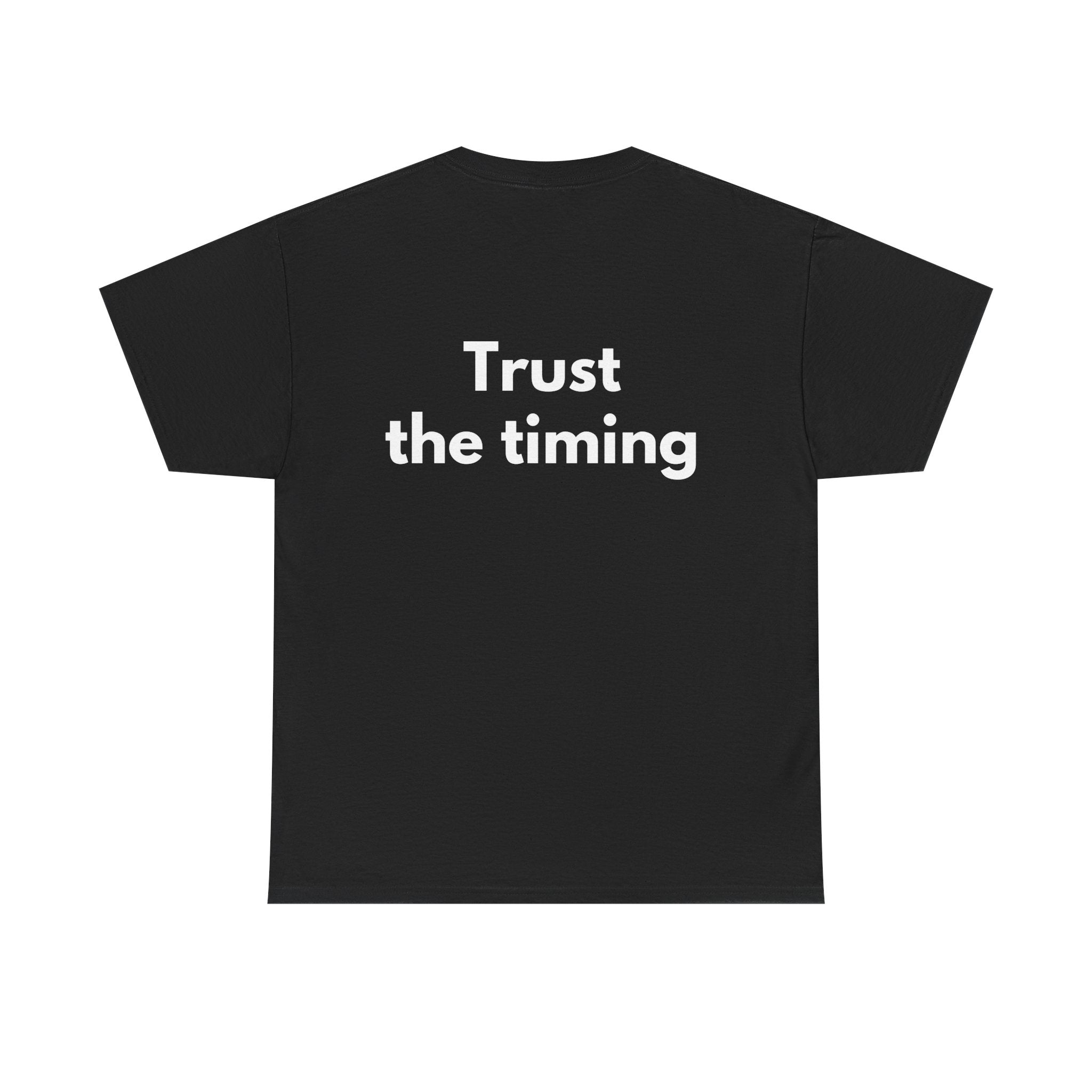 Trust the timing Black Tee — Bold Minimal