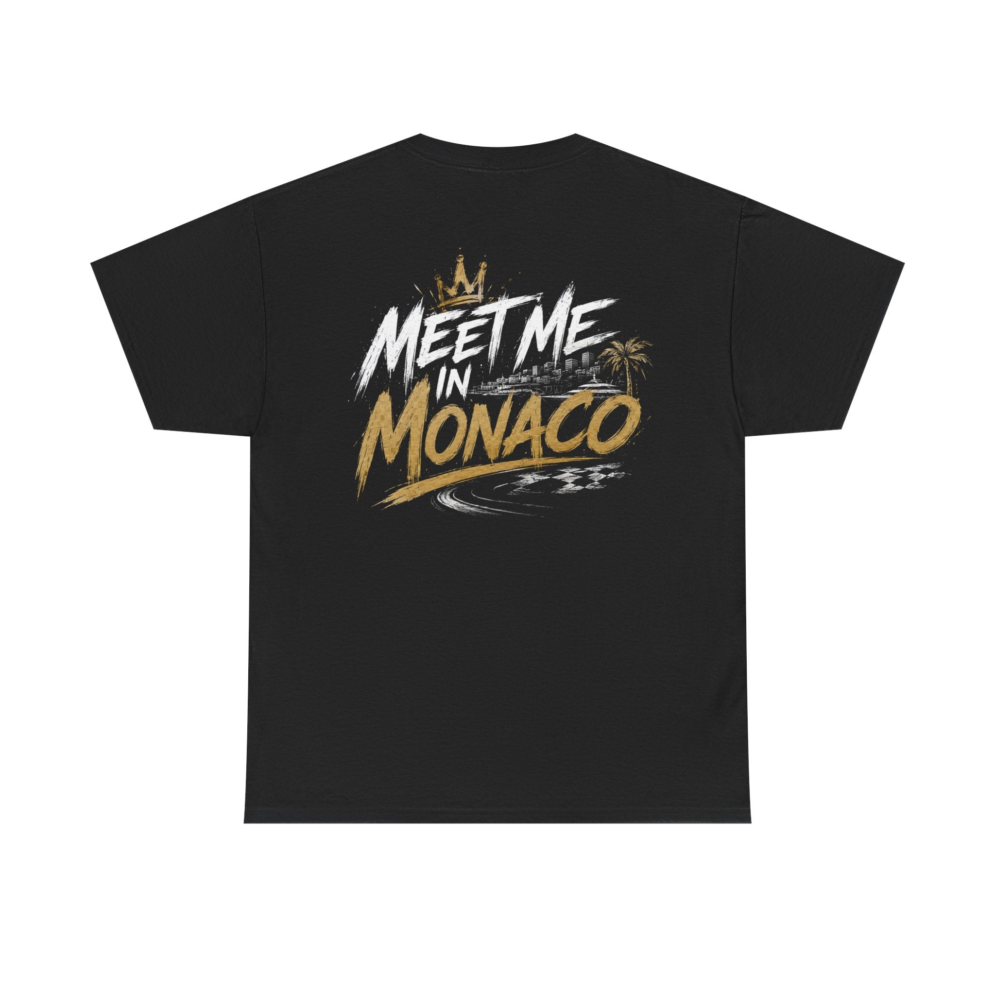 Meet me in Monaco Black Tee — Vintage Brush