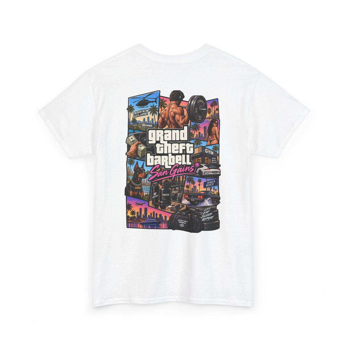 GRAND THEFT BARBELL White Tee