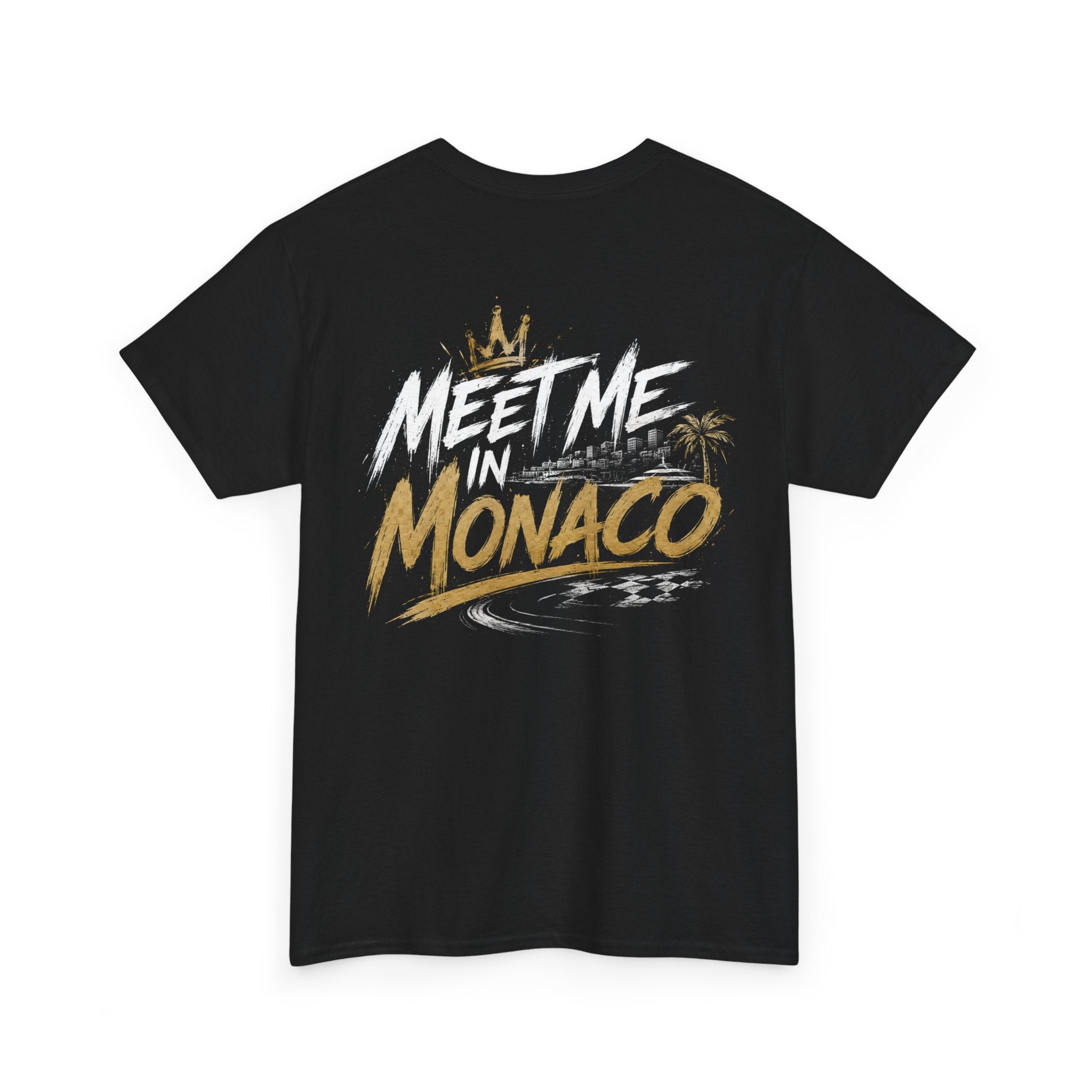 Meet me in Monaco Black Tee — Vintage Brush