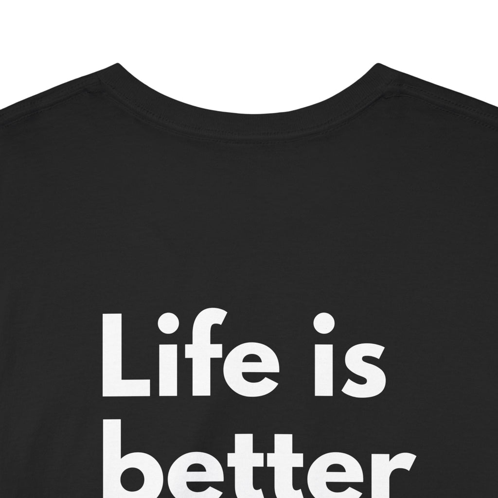 Life is better Trackside Black Tee — Bold Minimal