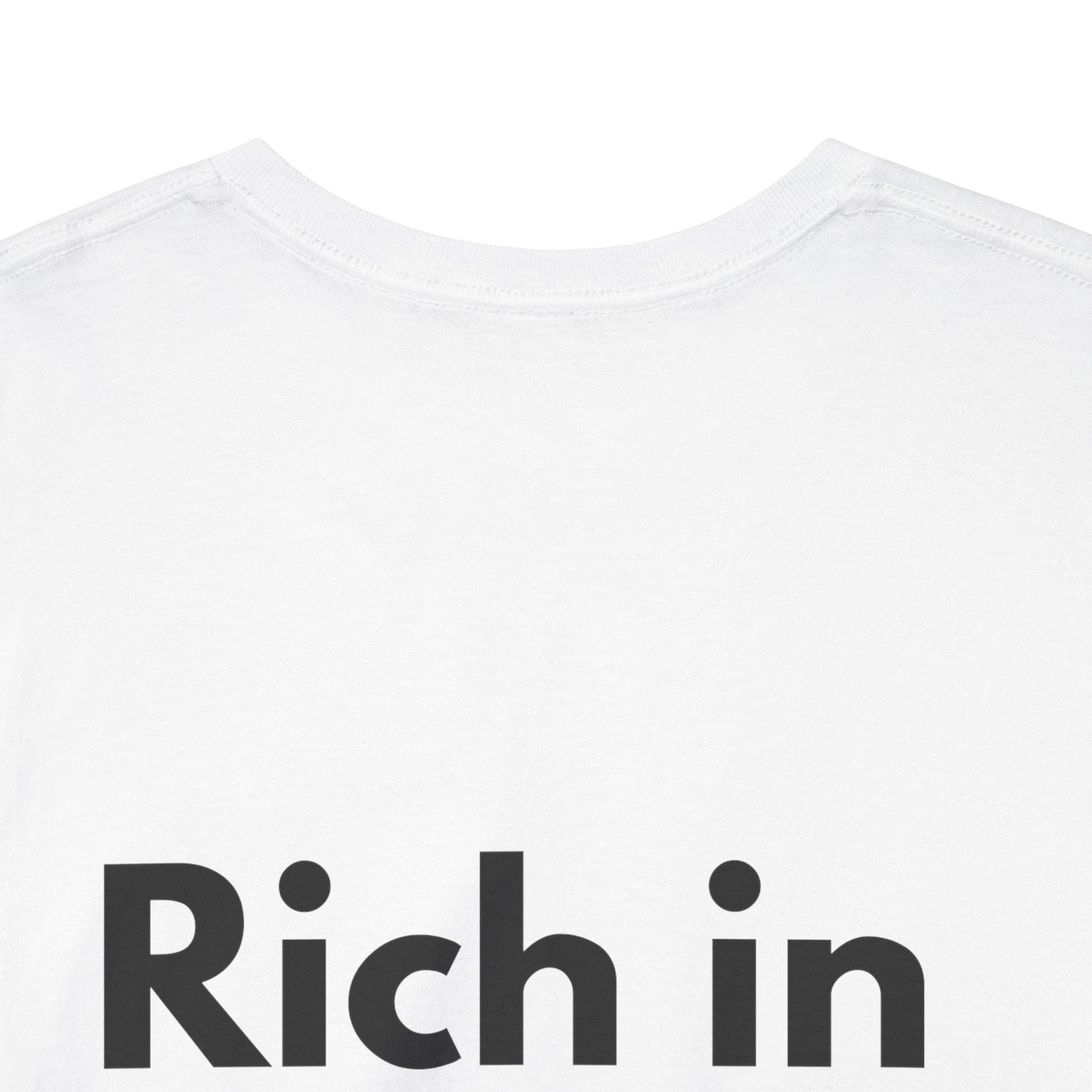 Rich in Delusion White Tee — Bold Minimal