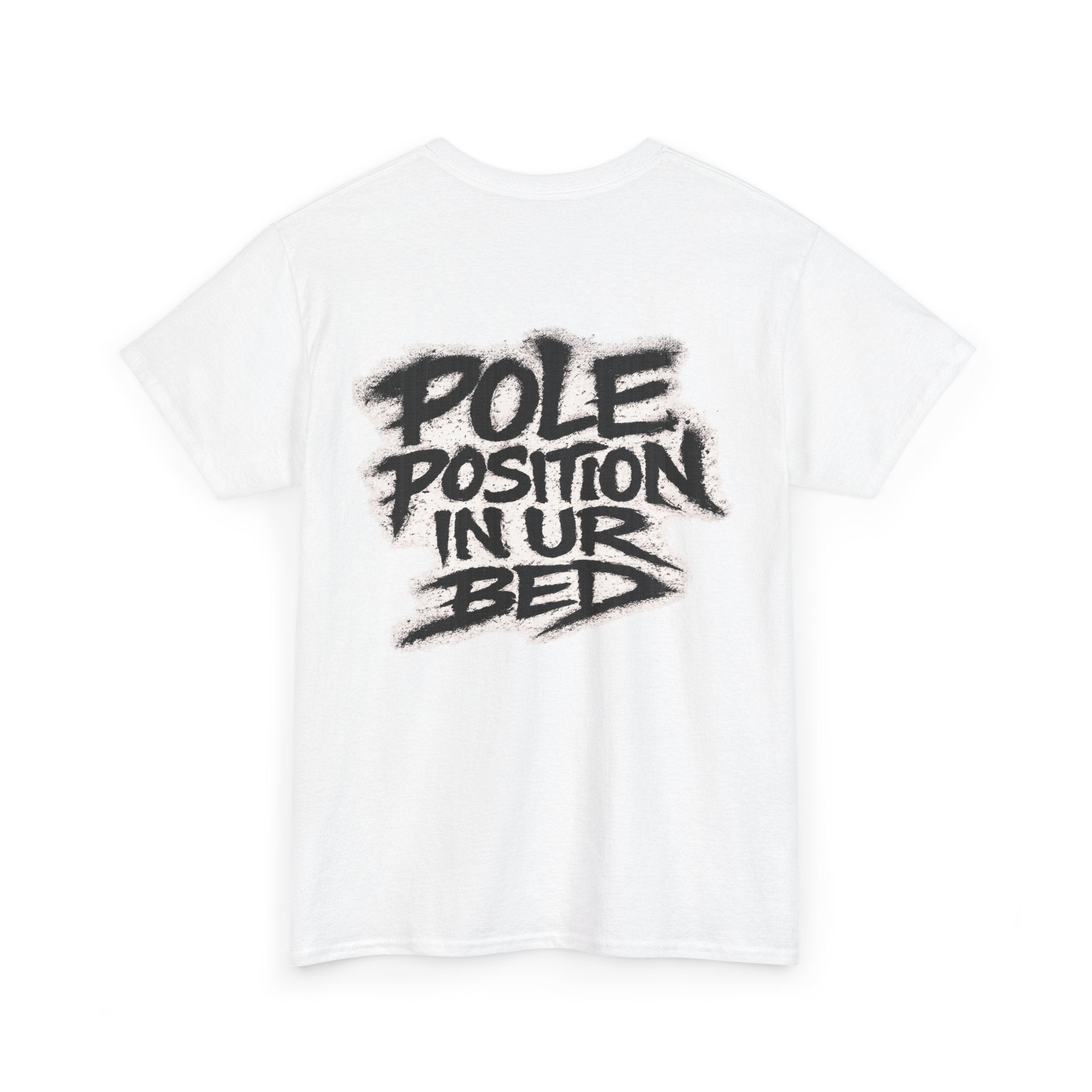 Pole position in your bed White Tee — Vintage Brush