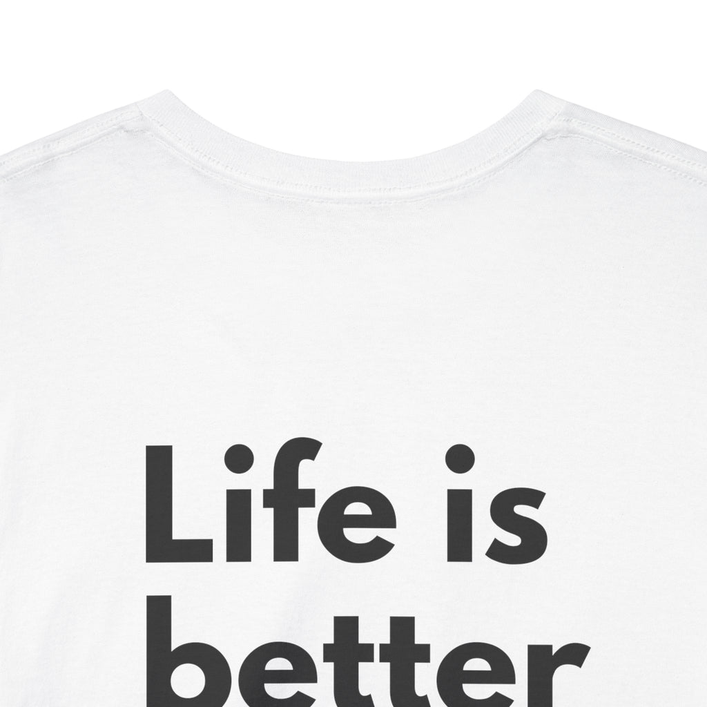 Life is better Trackside White Tee — Bold Minimal