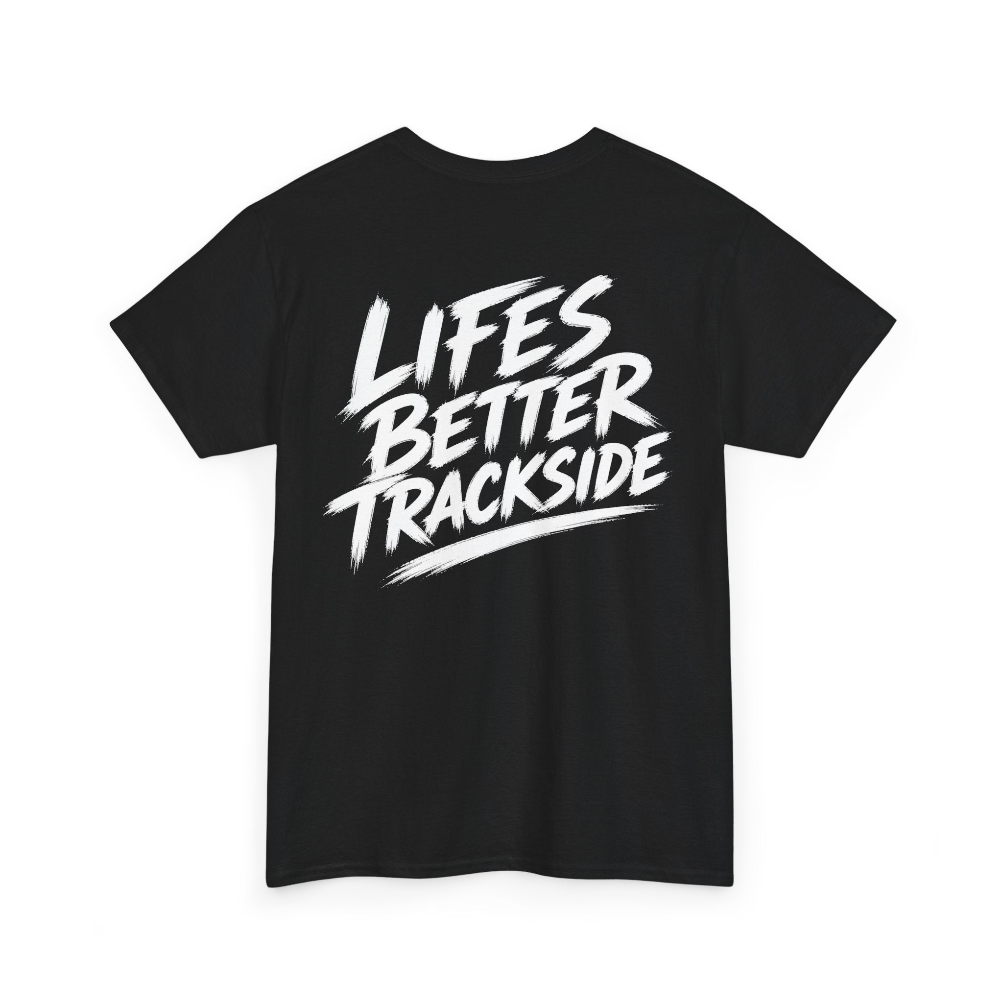 Life is better Trackside Black Tee — Vintage Brush