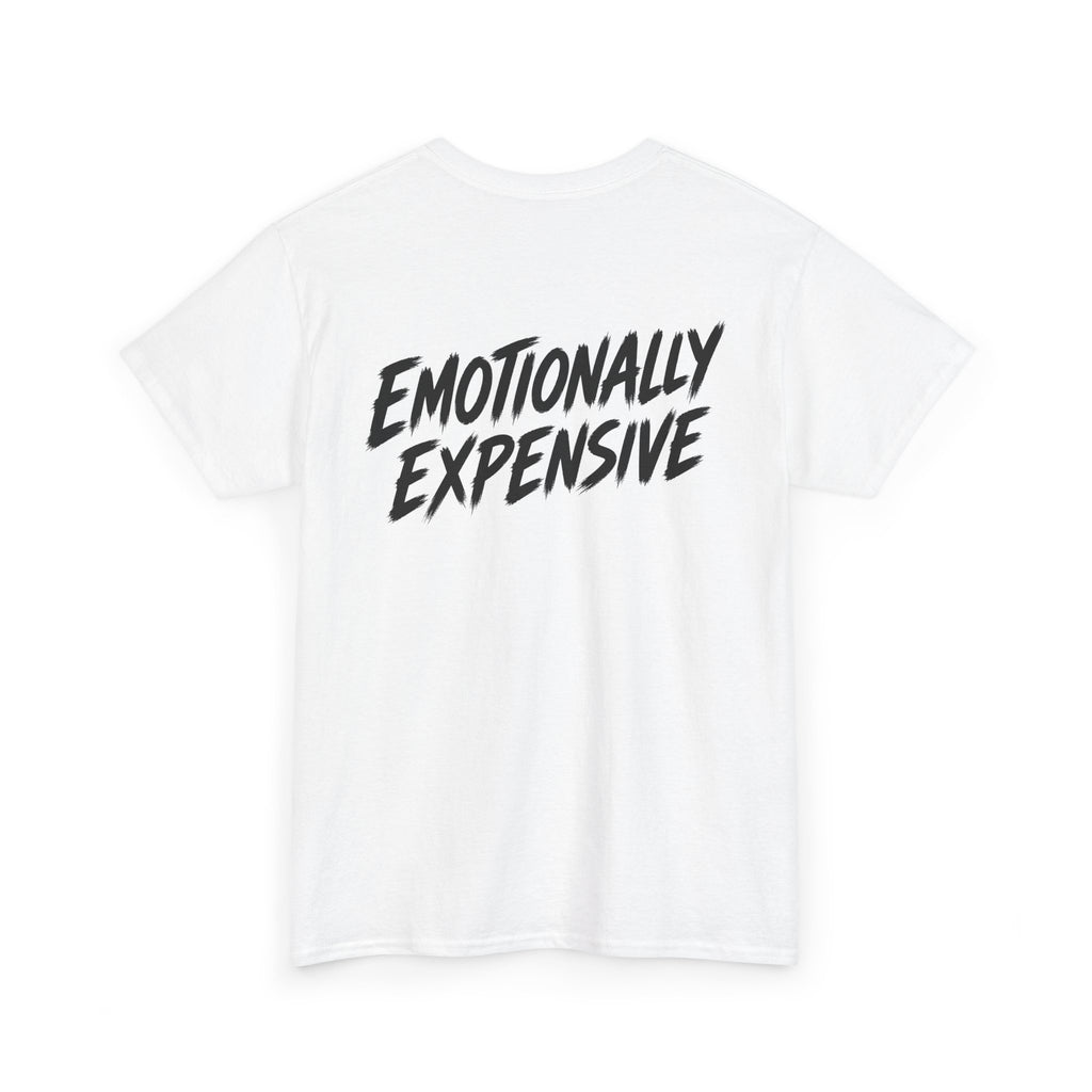 Emotionally expensive White Tee — Vintage Brush